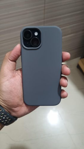 3-Layers Thin Fit, Liquid Silicon, Shockproof Back Cover for iPhone 15 All Models (with Soft Microfiber Lining) photo review