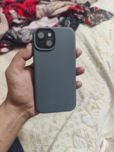 3-Layers Thin Fit, Liquid Silicon, Shockproof Back Cover for iPhone 15 All Models (with Soft Microfiber Lining) photo review