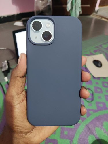3-Layers Thin Fit, Liquid Silicon, Shockproof Back Cover for iPhone 15 All Models (with Soft Microfiber Lining) photo review