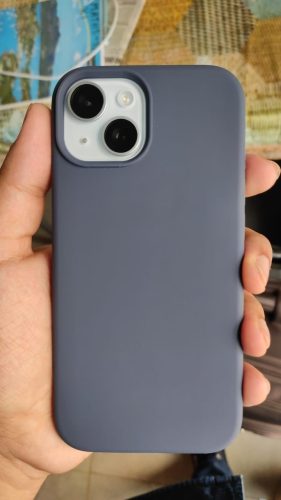 3-Layers Thin Fit, Liquid Silicon, Shockproof Back Cover for iPhone 15 All Models (with Soft Microfiber Lining) photo review